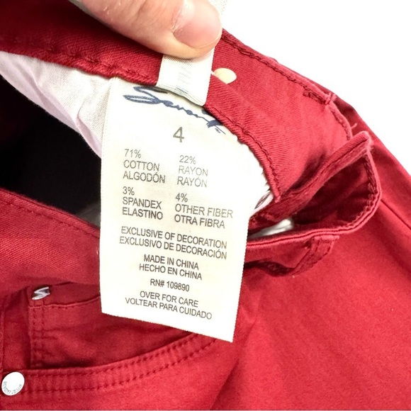 SEVEN 7 WOMENS SZ 4 RED HIGH RISE SKINNY JEANS STRETCH CONTOURING BOOTY SHAPING - Picture 8 of 12